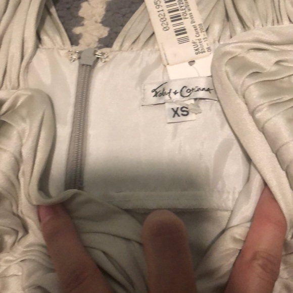 NWT Foley & Corinna shirred corset dress in silver - Picture 3 of 4